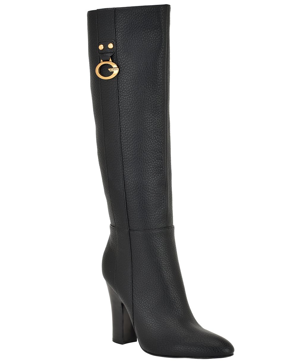GUESS Women's Tyne Tall Pointed Toe Block Heel Boots