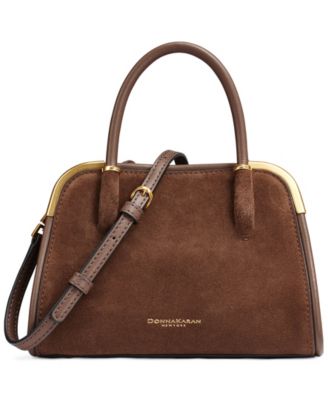 Мини-сумка через плечо Donna Karan New York Satin Suede Crossbody Satchel
