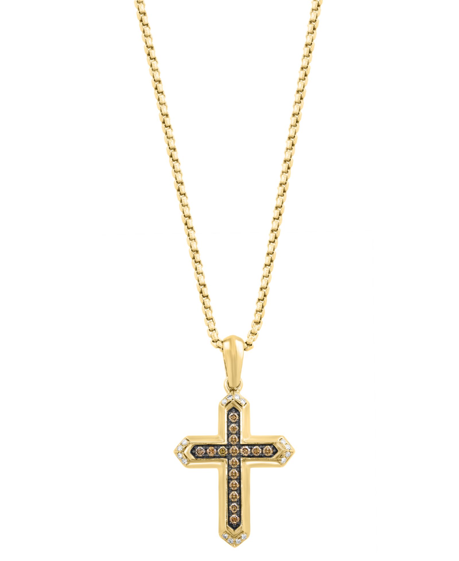 Мужская подвеска-кулон EFFY Collection White Diamond & Brown Diamond в 14k Gold-Plated Sterling Silver