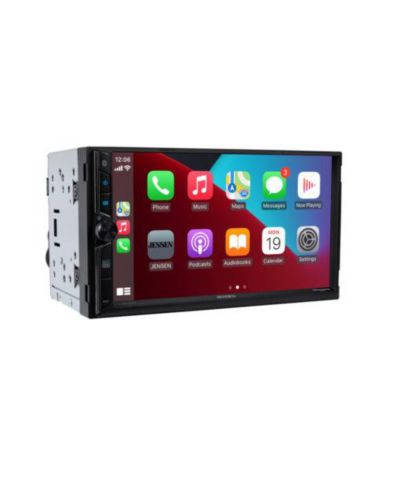 Jensen 240W Wireless CarPlay and Android Auto 7" Touchscreen Double-Din Multimedia Receiver