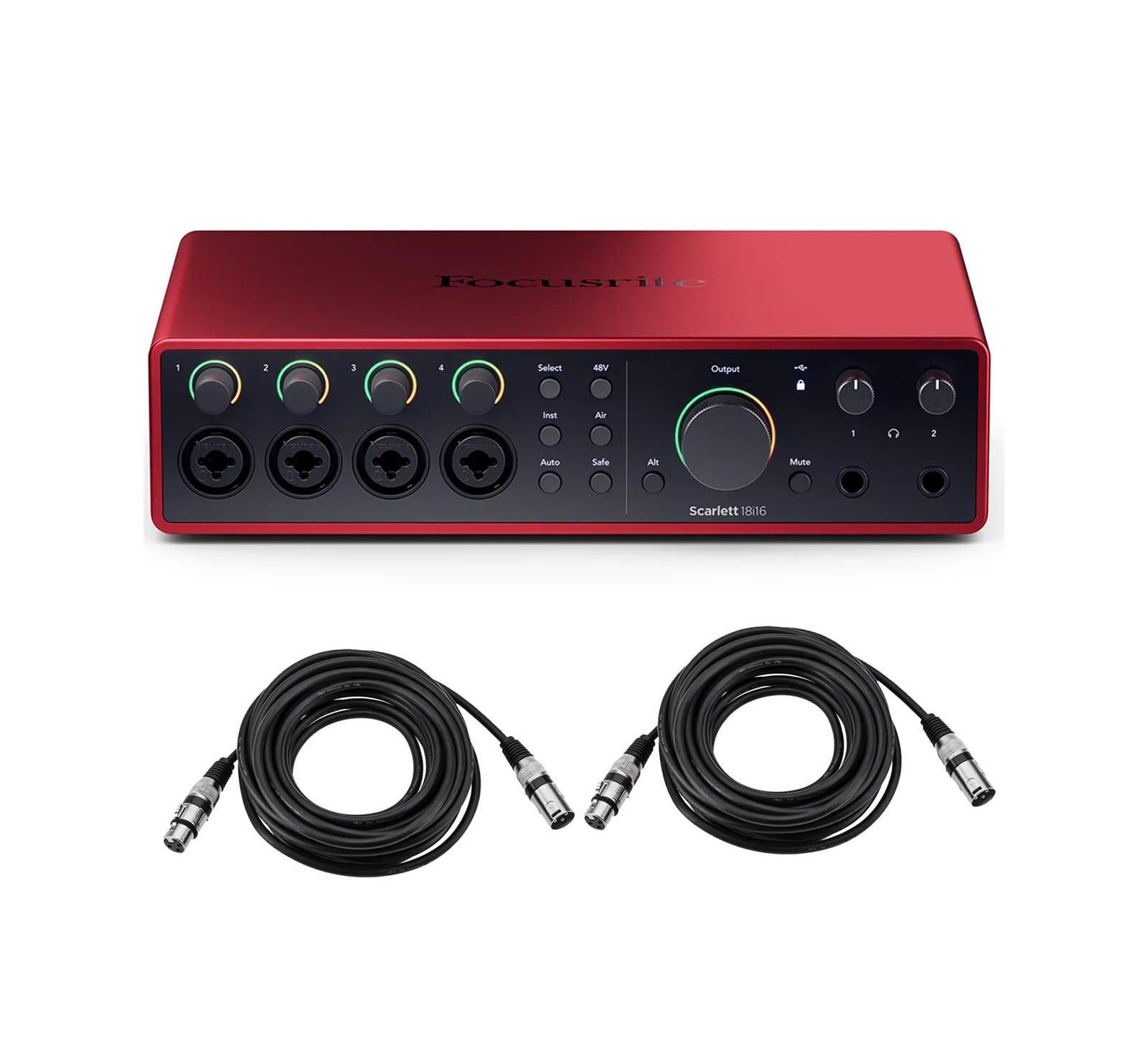 USB аудиоинтерфейс Focusrite Scarlett 18i16 4th Gen с программным обеспечением и кабелем XLR