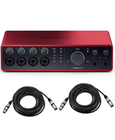 USB аудиоинтерфейс Focusrite Scarlett 18i16 4th Gen с программным обеспечением и кабелем XLR