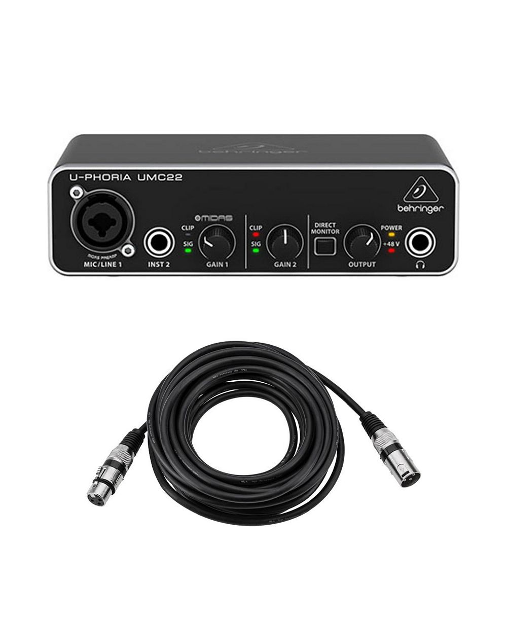 Behringer U-Phoria UMC 22 Midas Mic Preamplifier USB Audio Interface Compatible with Mac OS X, Windows XP or Higher