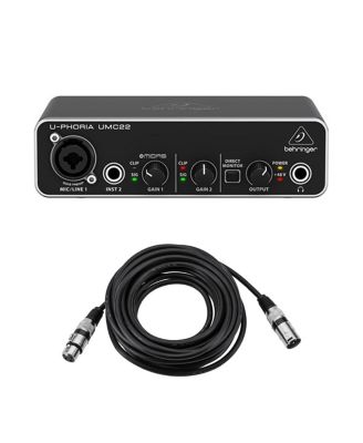 Behringer U-Phoria UMC 22 Midas Mic Preamplifier USB Audio Interface Compatible with Mac OS X, Windows XP or Higher