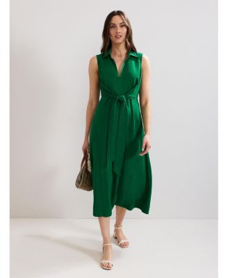 Phase Eight Women's Sculpted Tie-Waist Midi Shirt Dress