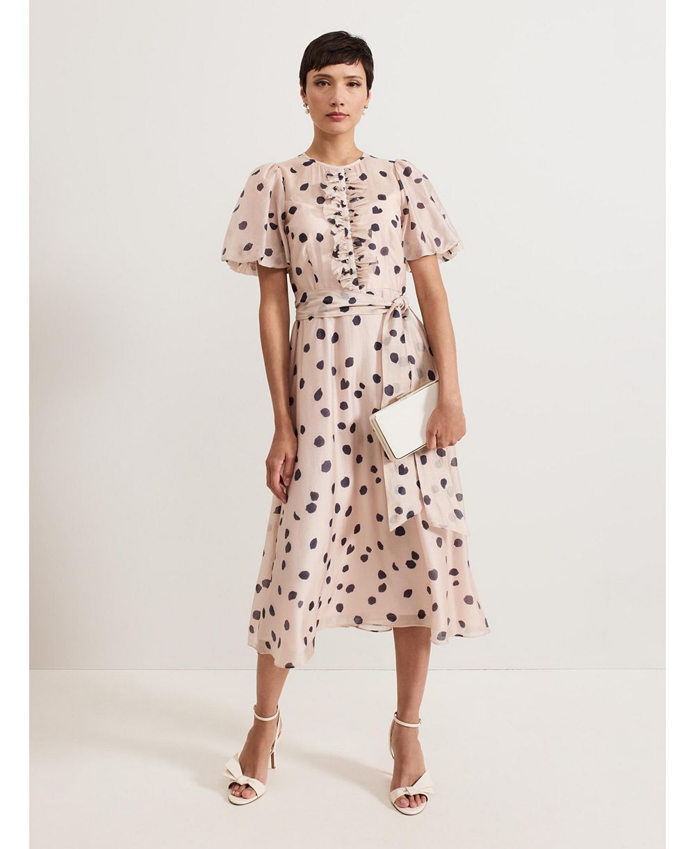 Женское платье миди Phase Eight Women's Nicola Ruffle-Front