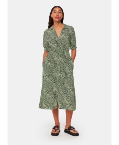Whistles Women's Diagonal Leopard Print Midi Dress