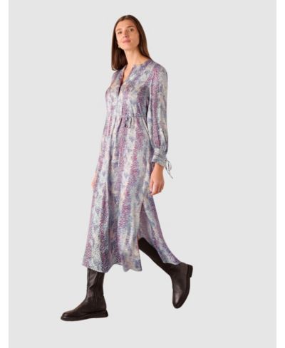 Whistles Женское миди платье Mottled Snake Print
