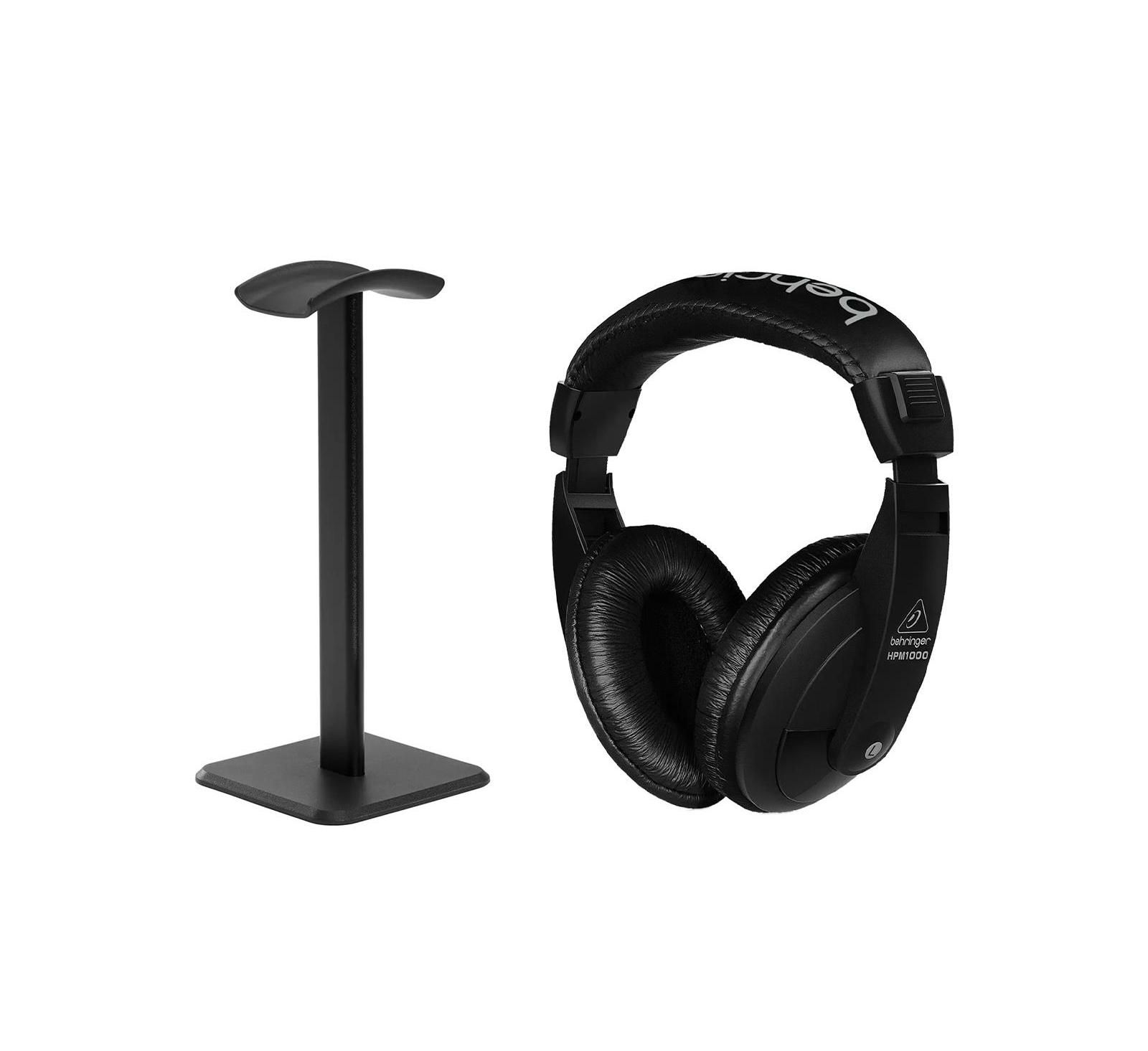 Behringer HPM1000 Closed Back Multi Purpose Stereo Headphones, Bundle with Desktop Headphone Stand