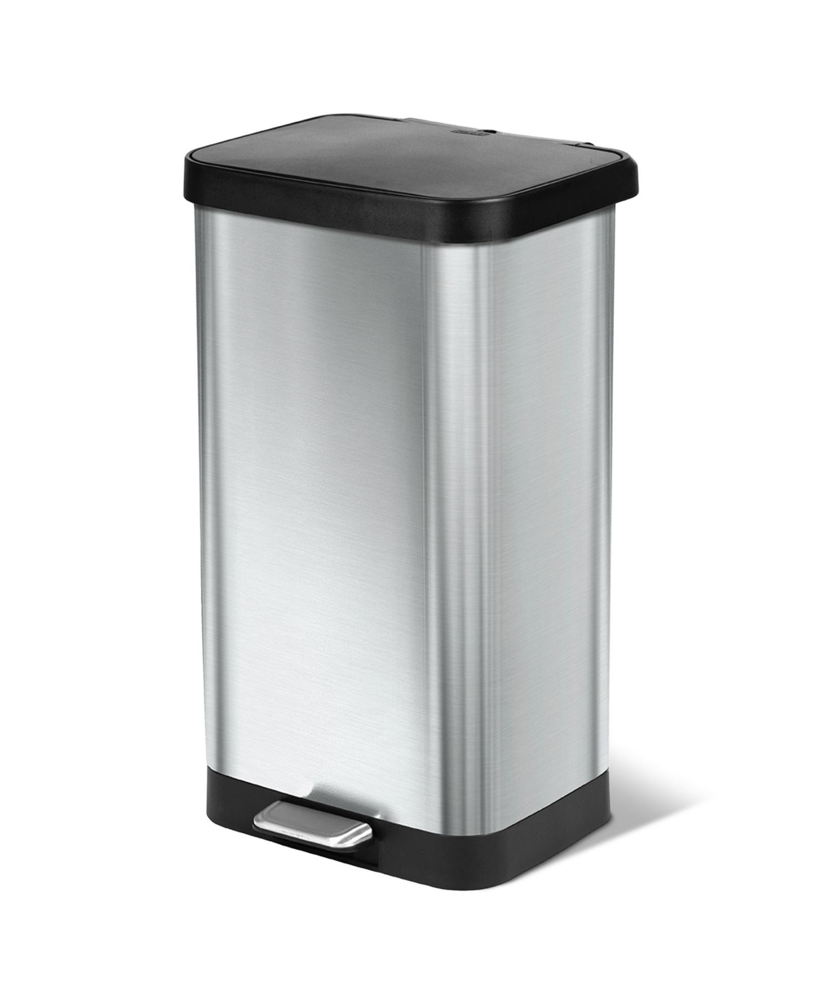 Glad Step Trash Can, Soft Close Lid Bin with Odor Protection, 20 Gal, Stainless