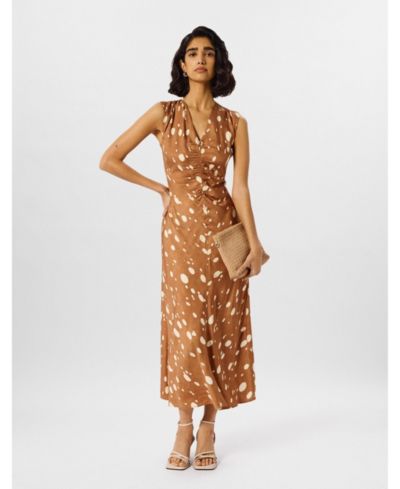 Whistles Women's Deer Spot Viscose Midi Dress