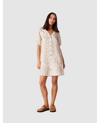 Whistles Women's Palm Print Linen Blend Mini Dress