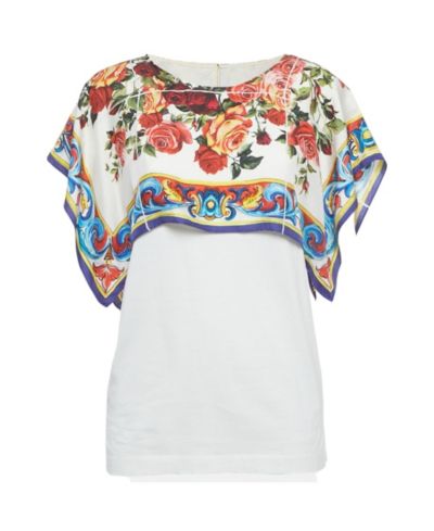 Pre-Owned Dolce & Gabbana Женский топ из шелка и джерси с цветочным принтом
