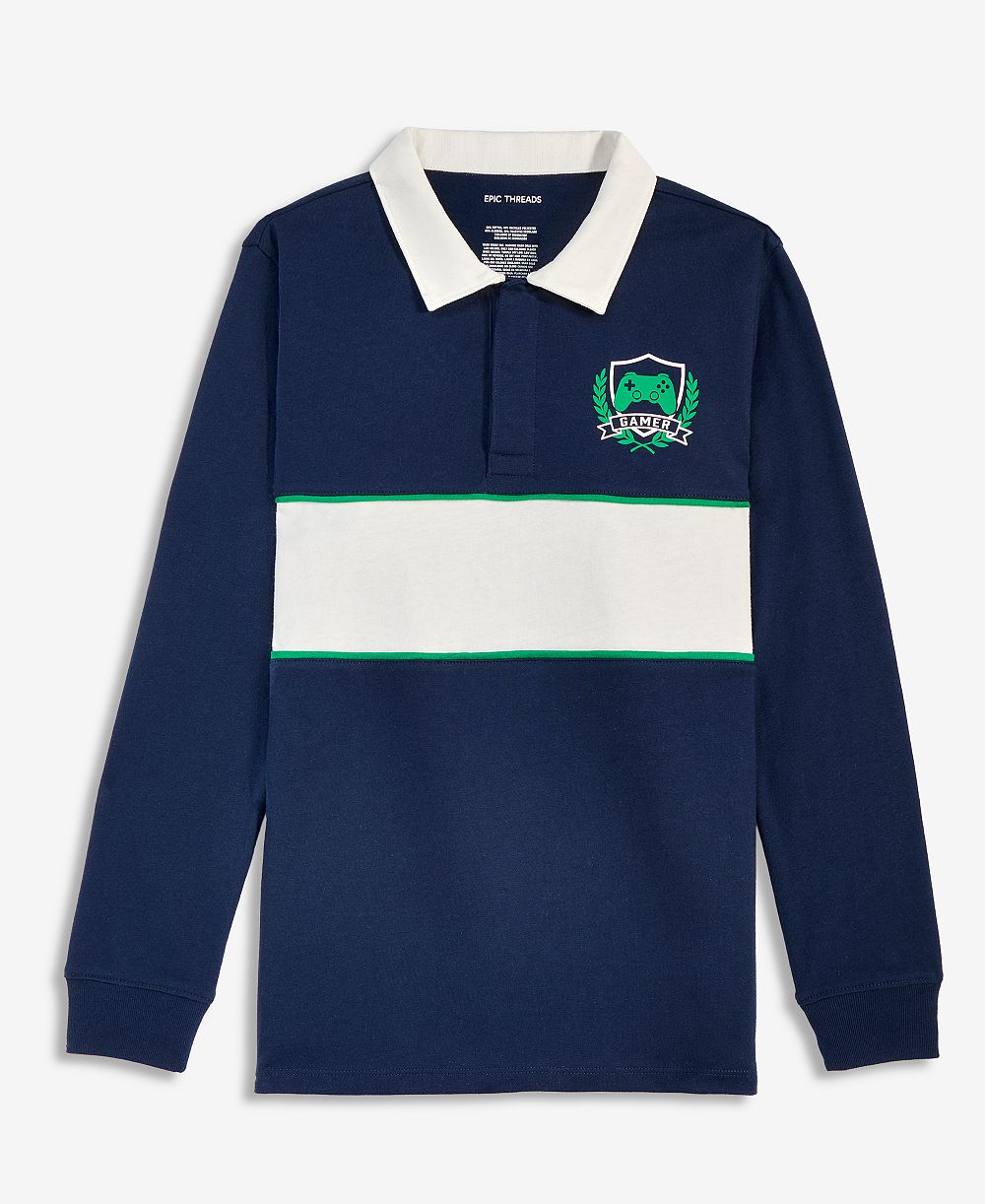 Epic Threads Boys' 4-20 Long-Sleeve Rugby Sweater, Macy's Exclusive