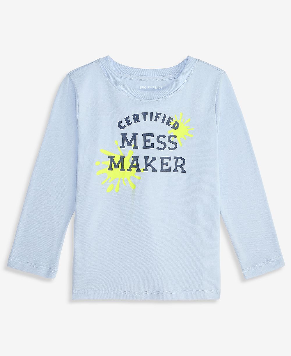 Epic Threads Toddler Boys' 12M-5T Long-Sleeve Mess Maker T-Shirt, Macy's Exclusive