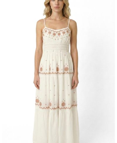 Женское многослойное платье-макси Modenaire Sleeveless Embroidered Tiered