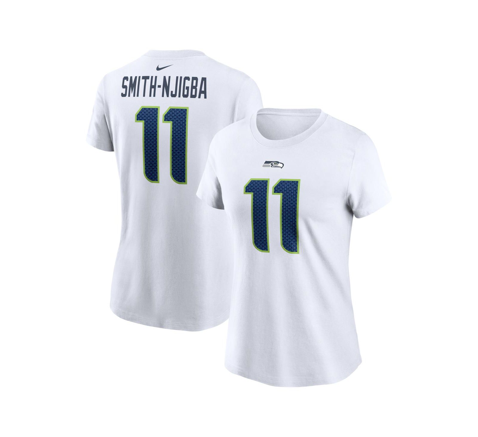 Женская футболка Nike Jaxon Smith-Njigba White Seattle Seahawks Player Name & Number