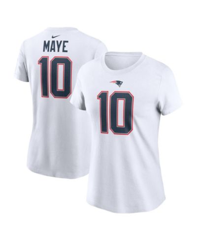 Nike Женская футболка Nike Drake Maye New England Patriots с именем и номером игрока