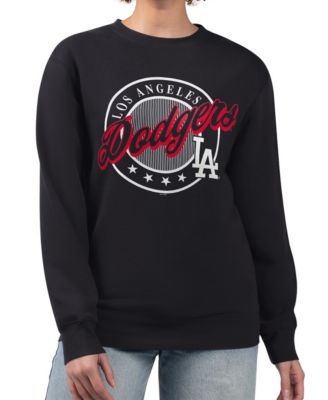 Женское худи G-III 4Her by Carl Banks Black Los Angeles Dodgers Pinstripe Circle Team Fleece Pullover