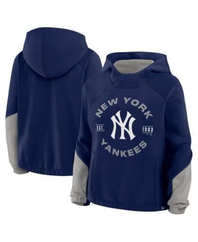Fanatics Women's Navy New York Yankees Oversized Time to Win Pullover Hoodie
