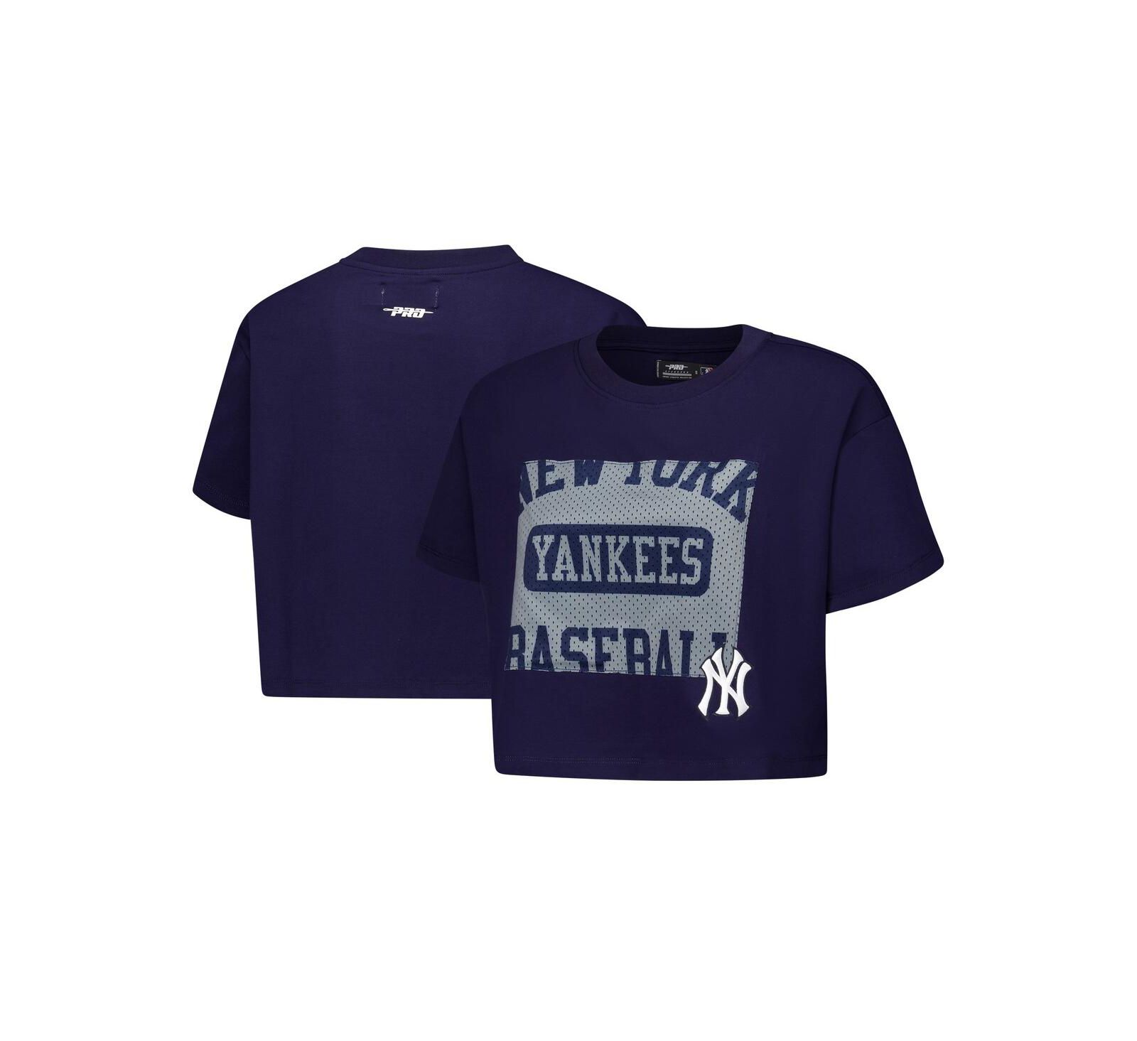 Pro Standard Женская укороченная футболка New York Yankees, темно-синяя
