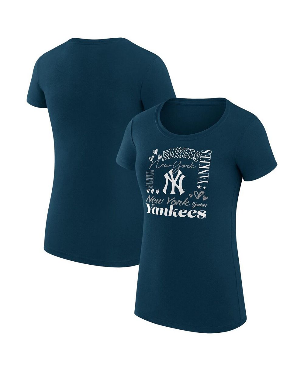 G-III 4Her by Carl Banks Женская футболка New York Yankees Super-Slim Fit Lightweight Collage Team Graphic