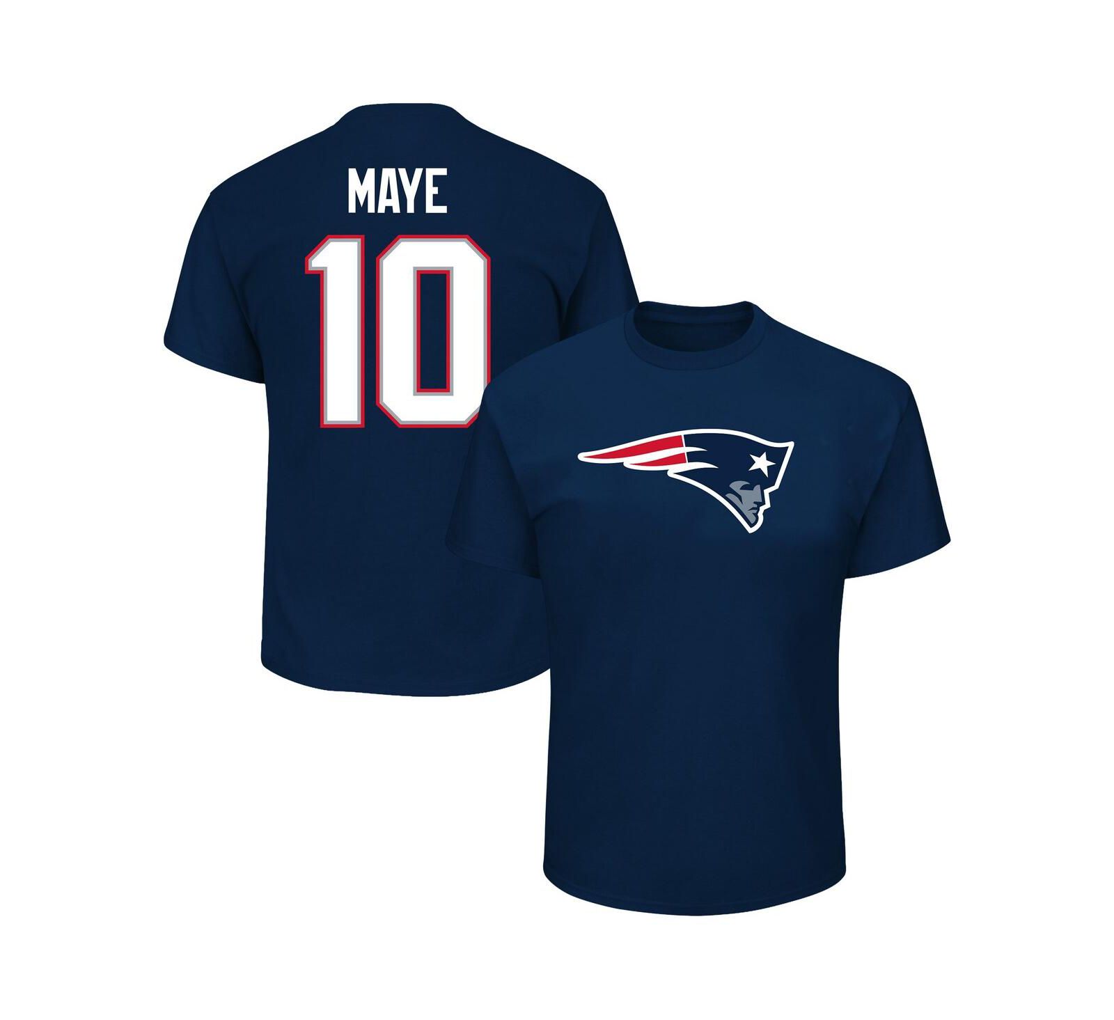 Fanatics Men's Drake Maye Navy New England Patriots Big & Tall Player Name & Number T-Shirt