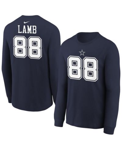 Nike Big Boys and Girls CeeDee Lamb Navy Dallas Cowboys Player Name & Number Long Sleeve T-Shirt