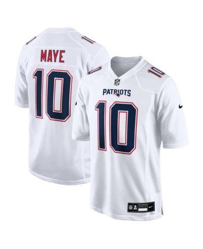 Nike Men's Drake Maye Tundra White New England Patriots Game Jersey