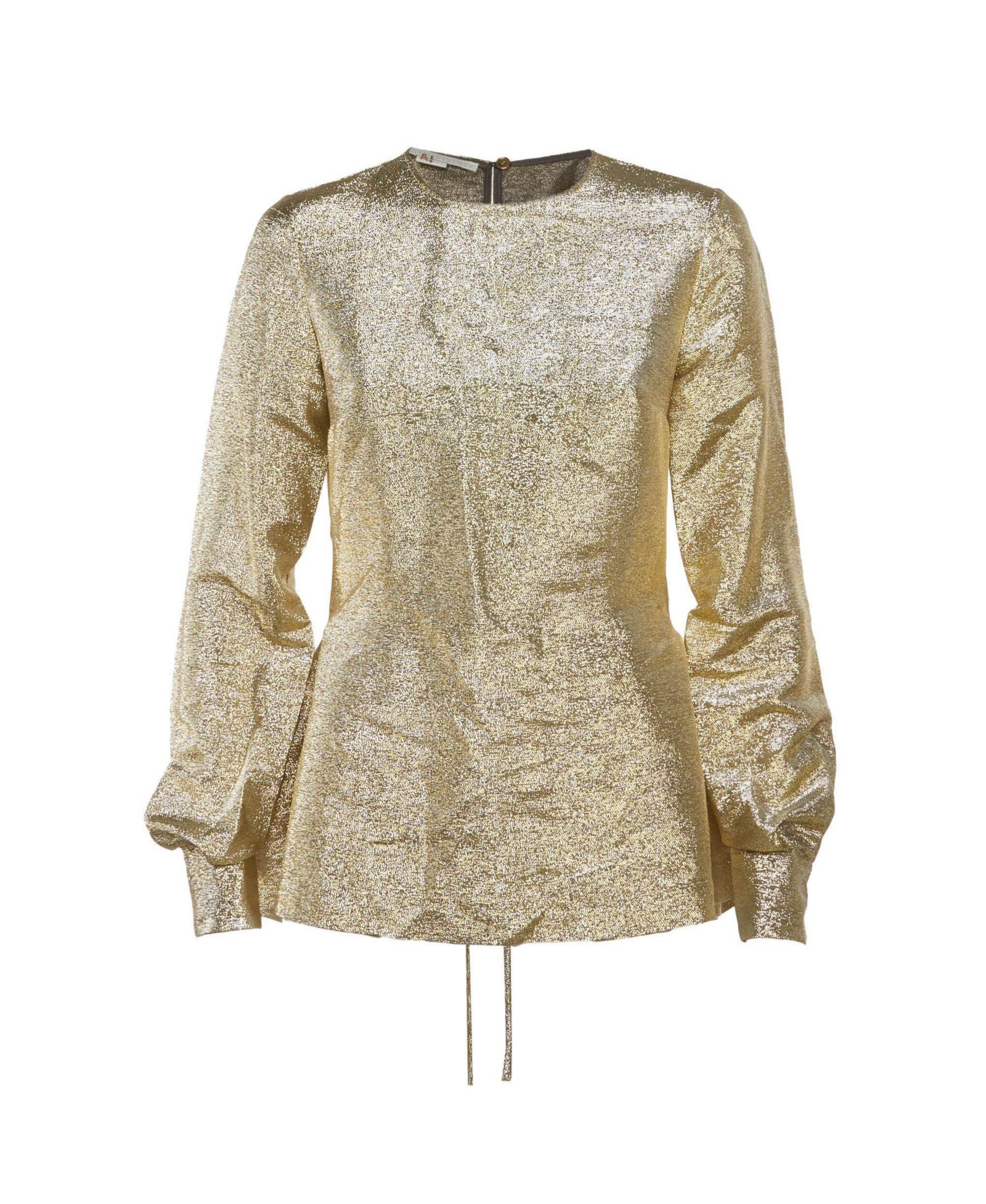 Pre-Owned Stella Mccartney Women's Lurex Gathered Lame Peplum Blouse