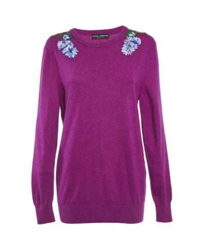 Pre-Owned Dolce & Gabbana Women's Floral Applique Sweater
