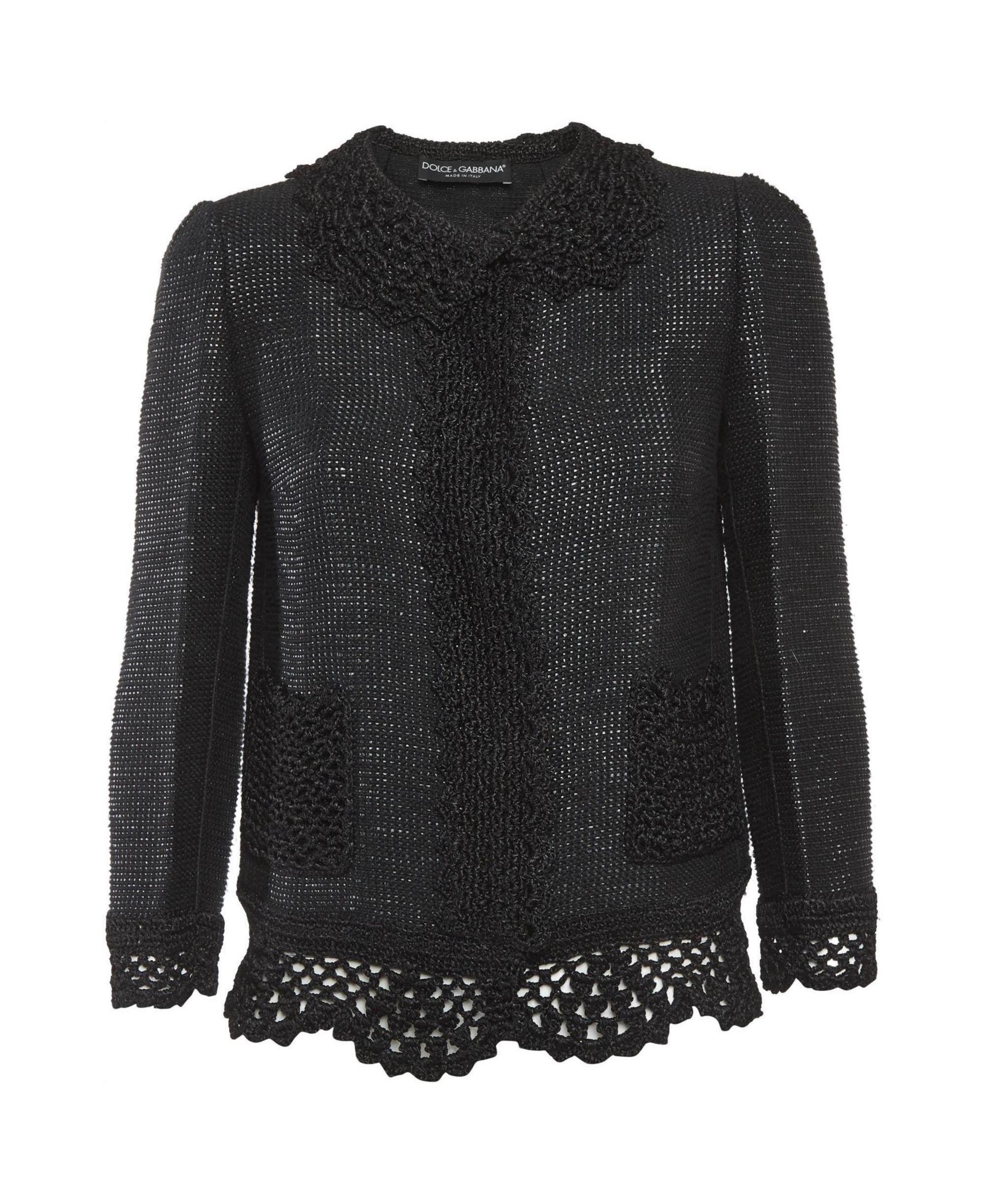 Pre-Owned Dolce & Gabbana Women's Lace Trim Tweed Jacket