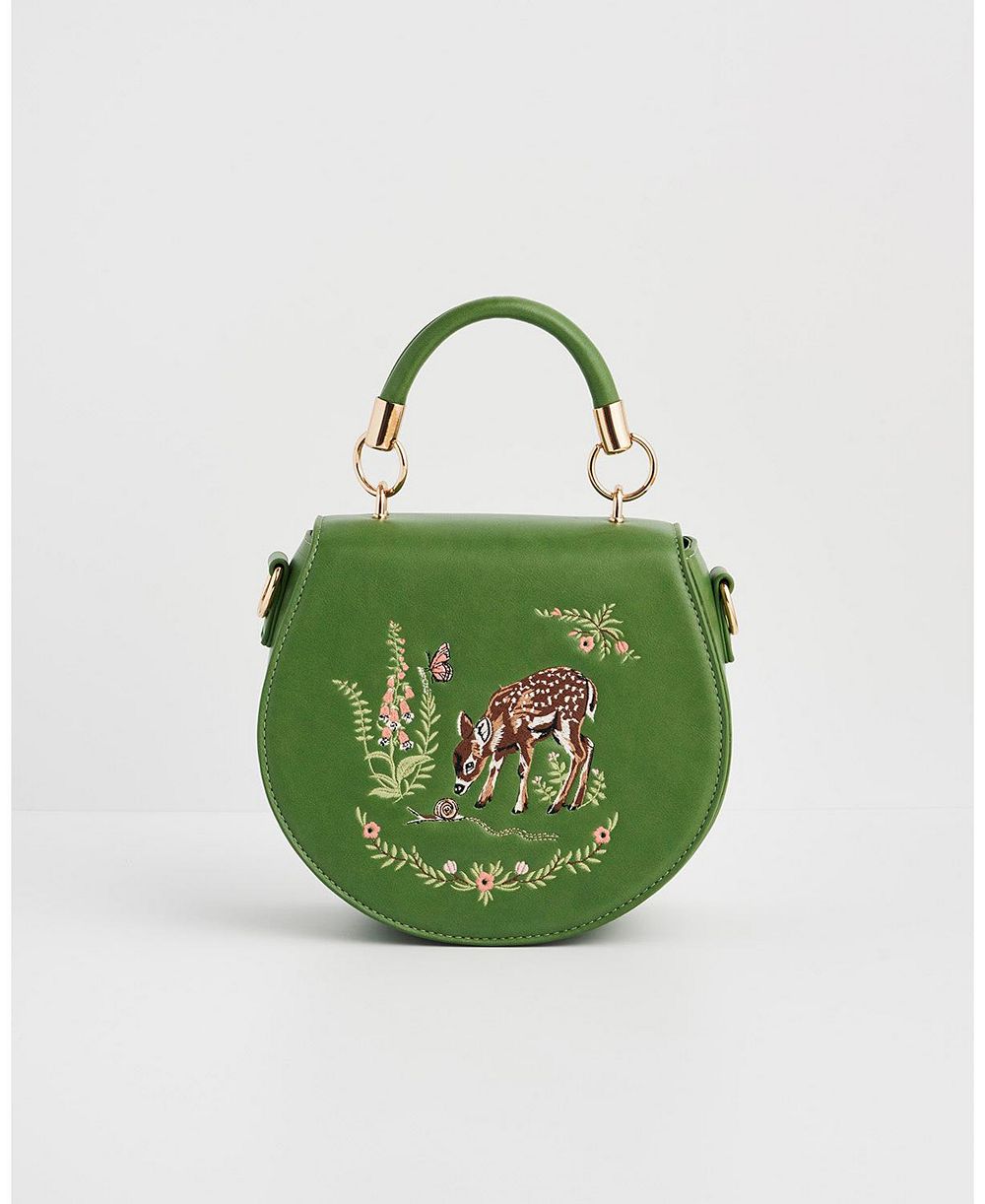 Женская сумка Fable England Fawn and Snail Embroidered Top Handle Bag