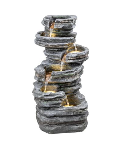 Outsunny Outdoor Fountain with Cascading Waterfall, 40
