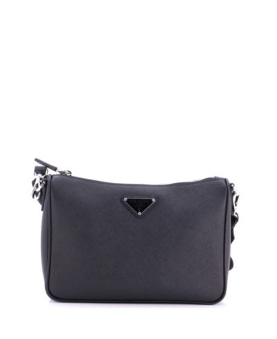 Pre-Owned Prada Small Re-Edition Zip Messenger Bag Saffiano Leather