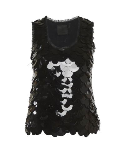 Pre-Owned Givenchy Women's Sequin Tulle Sleeveless Top