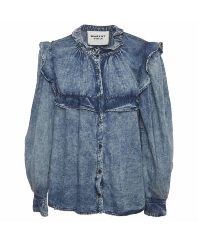 Pre-Owned Isabel Marant Women's Chambray Ruffle Top