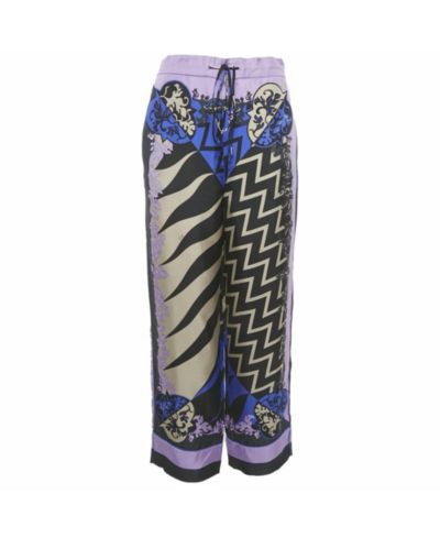 Pre-Owned Emilio Pucci Женские шелковые брюки с принтом Lupa
