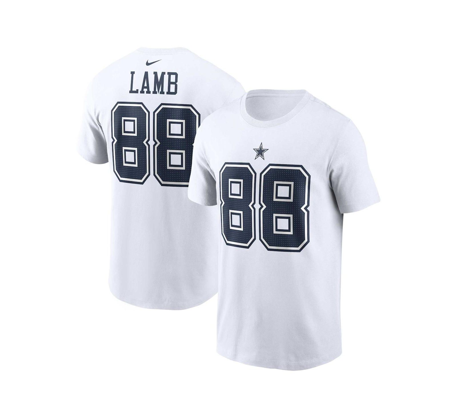 Nike Men's CeeDee Lamb White Dallas Cowboys Player Name & Number T-Shirt