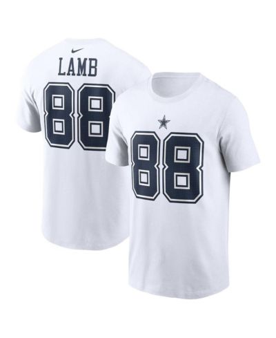 Nike Men's CeeDee Lamb White Dallas Cowboys Player Name & Number T-Shirt