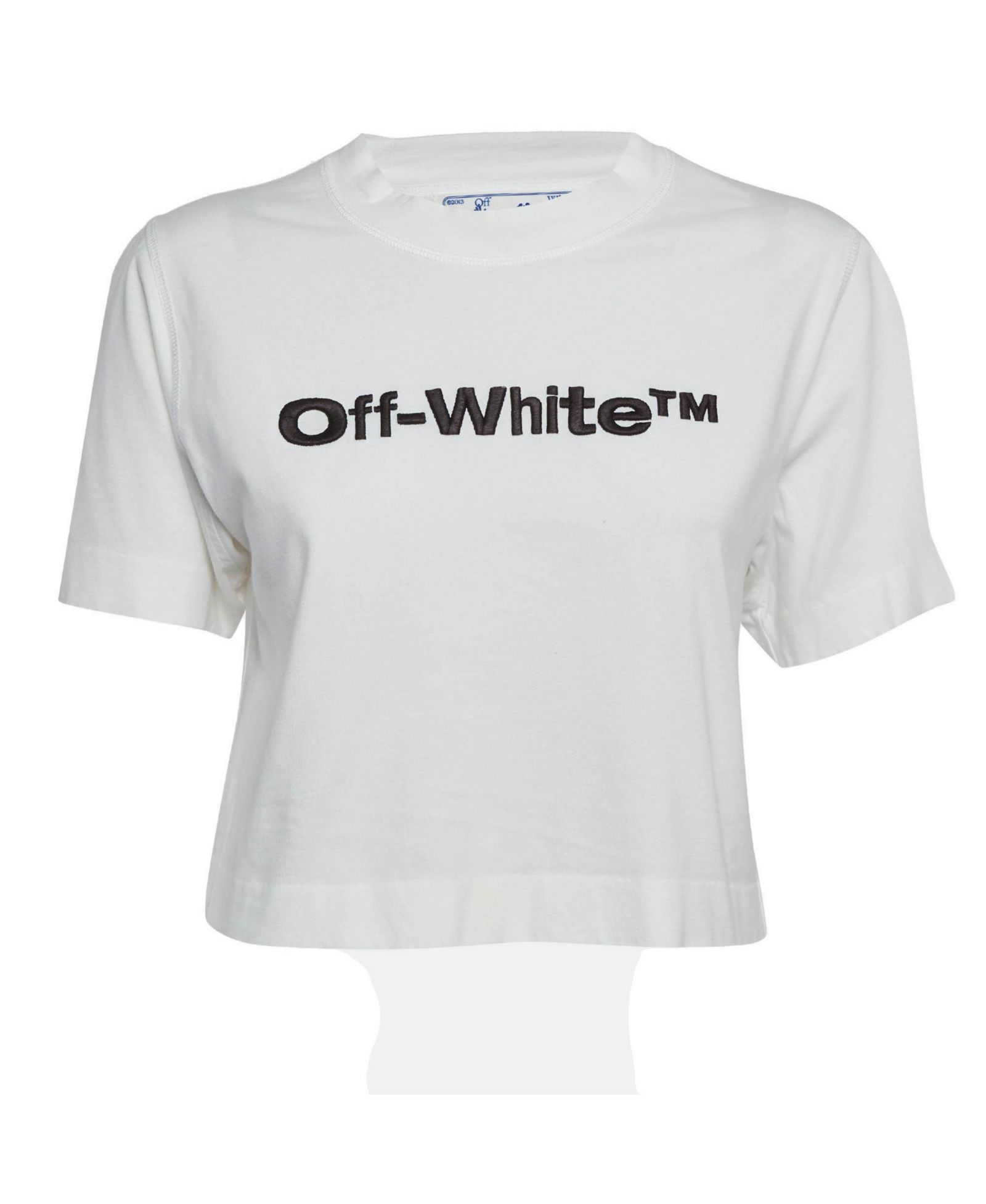 Pre-Owned Off-White Женский укороченный T-shirt с вышитым логотипом