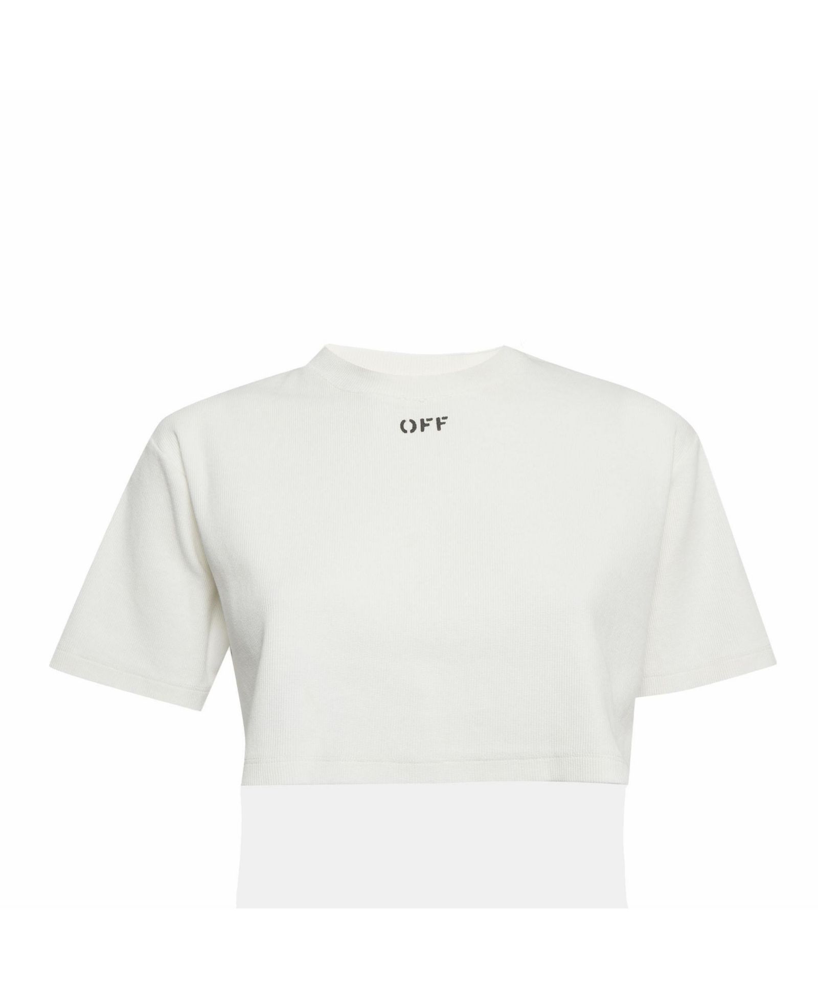 Подержатый укороченный трикотажный топ Off-White с логотипом, женский