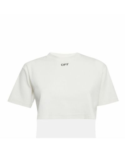 Подержатый укороченный трикотажный топ Off-White с логотипом, женский