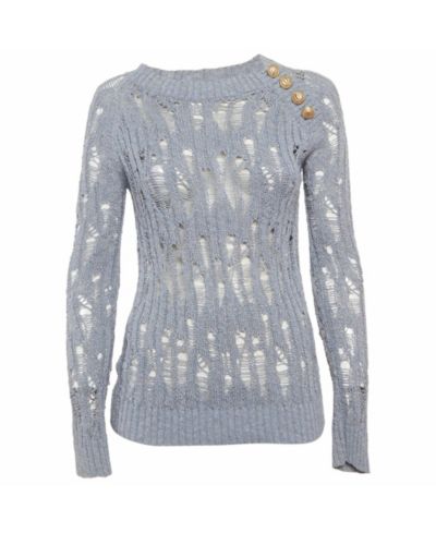 Pre-Owned Balmain Women's Lurex Open Knit Sweater