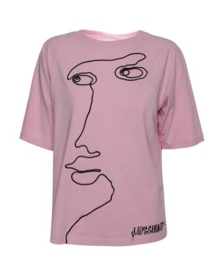 Женская футболка Moschino с вышивкой лица, б/у