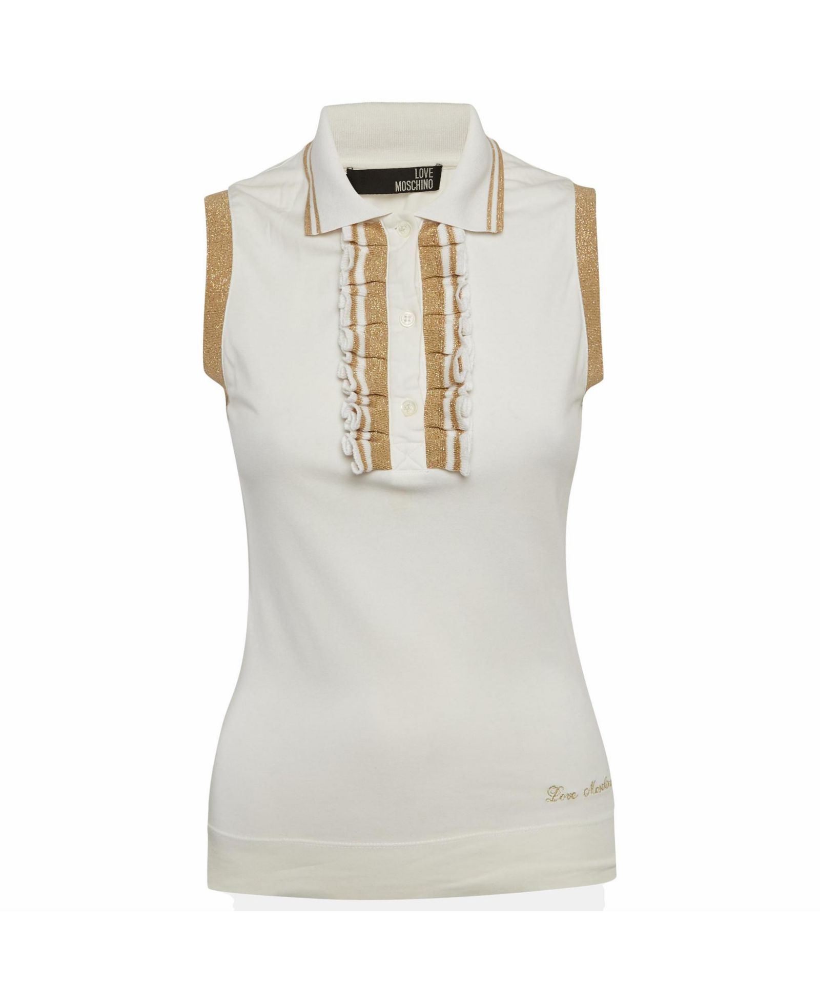 Pre-Owned Love Moschino Women's Jersey Ruffled Sleeveless T-Shirt