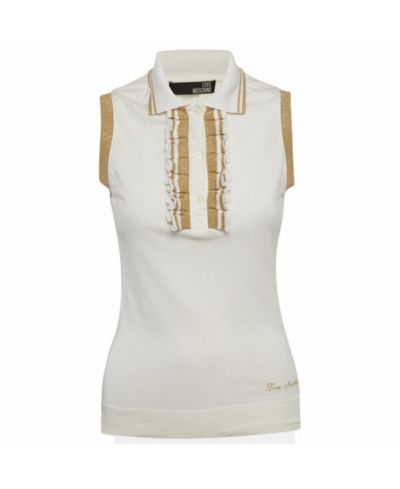 Pre-Owned Love Moschino Women's Jersey Ruffled Sleeveless T-Shirt
