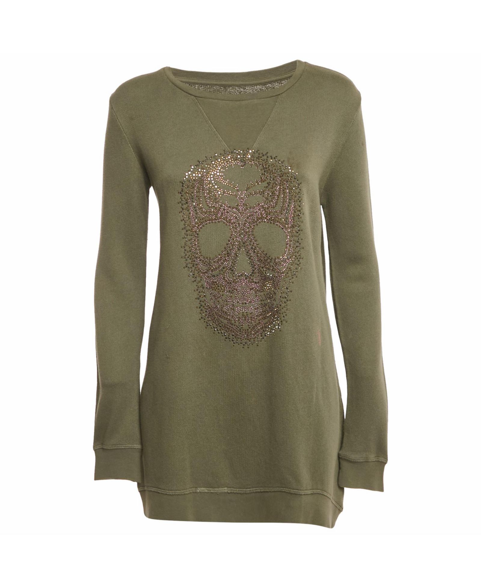 Женский хлопковый джемпер-туника Zadig & Voltaire с украшением в виде черепа