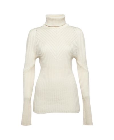 Женский свитер Pre-Owned Versace Cream Rib Knit Turtle Neck