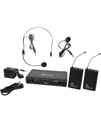 Беспроводная микрофонная система Galaxy Audio Any Spot EDX Series с приемником EDXR Dual Channel, 2 передатчиками MBP38 Bodypack и гарнитурой HS13-UBK